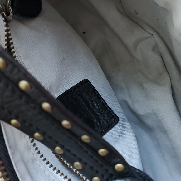 Cole Haan purse black stud leather Harley Davidson - Picture 13 of 17